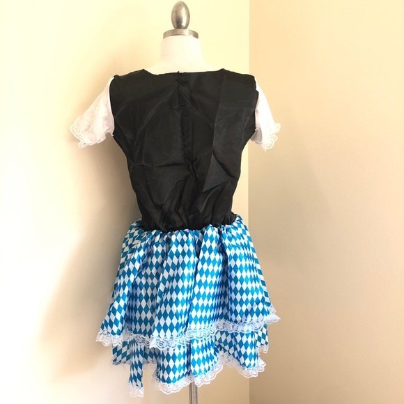 Blue Checkered Tyrolean Dirndl Dress - Picture 3 of 10